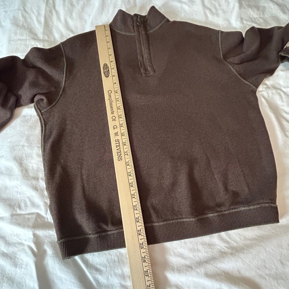 CREMIEUX Mens XL Green/Brown Reverseable 1/4 Zip Mock Neck Sweater Pullover LS - Picture 7 of 10